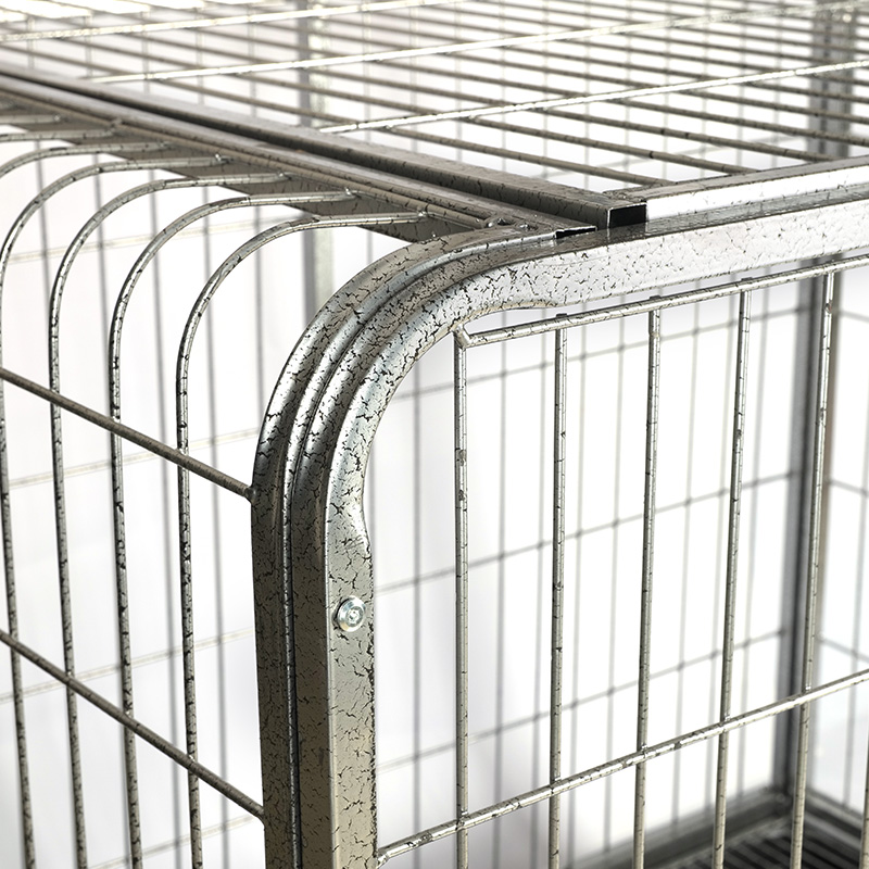 BT-125 Zaokrąglony narożny metalowy drut składany pies Cage
