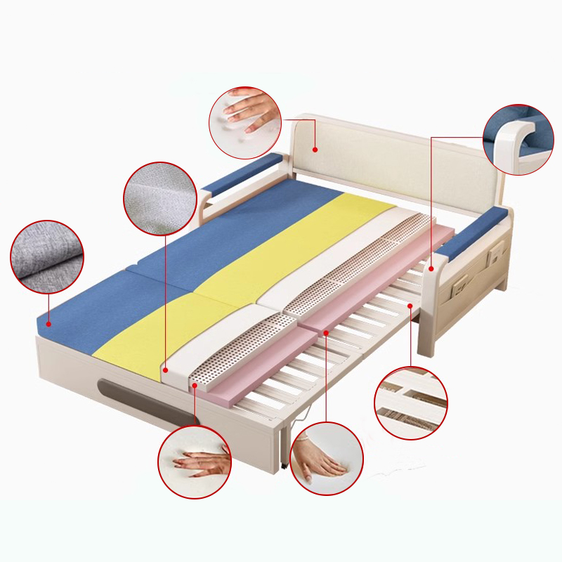Trójkolorowe wielofunkcyjne składane sofa
